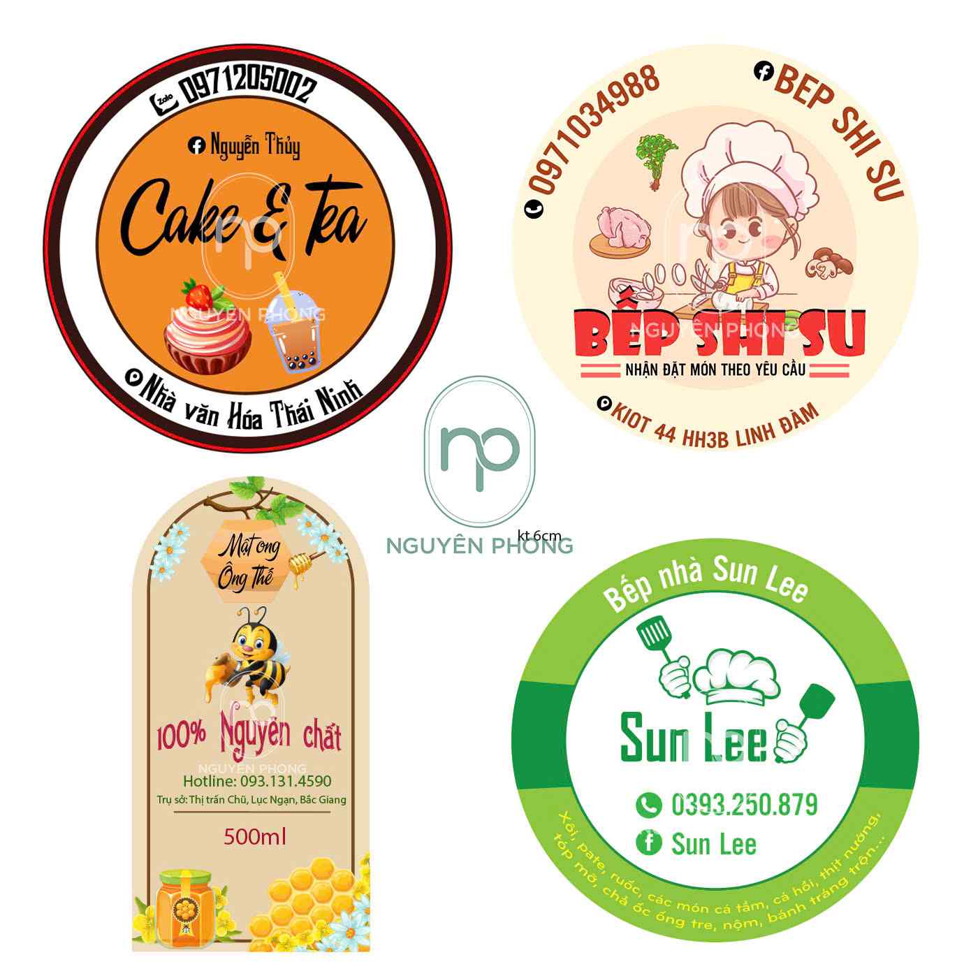 Kích thước sticker thay đổi theo yêu cầu